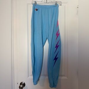 Aviator Nation Bolt Sweatpants, Color = Light Blue, Size = XS